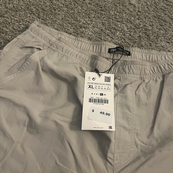 NWT Zara Grey Adjustable Cargo Pants XL - Picture 2 of 5